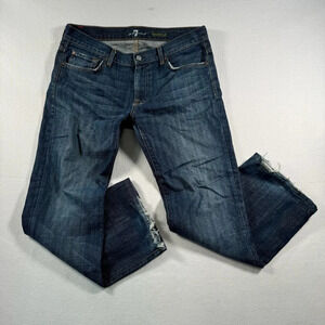 7 For All Mankind Bootcut Jeans Mens Size 36 Dark Blue Mid Rise *Hemmed